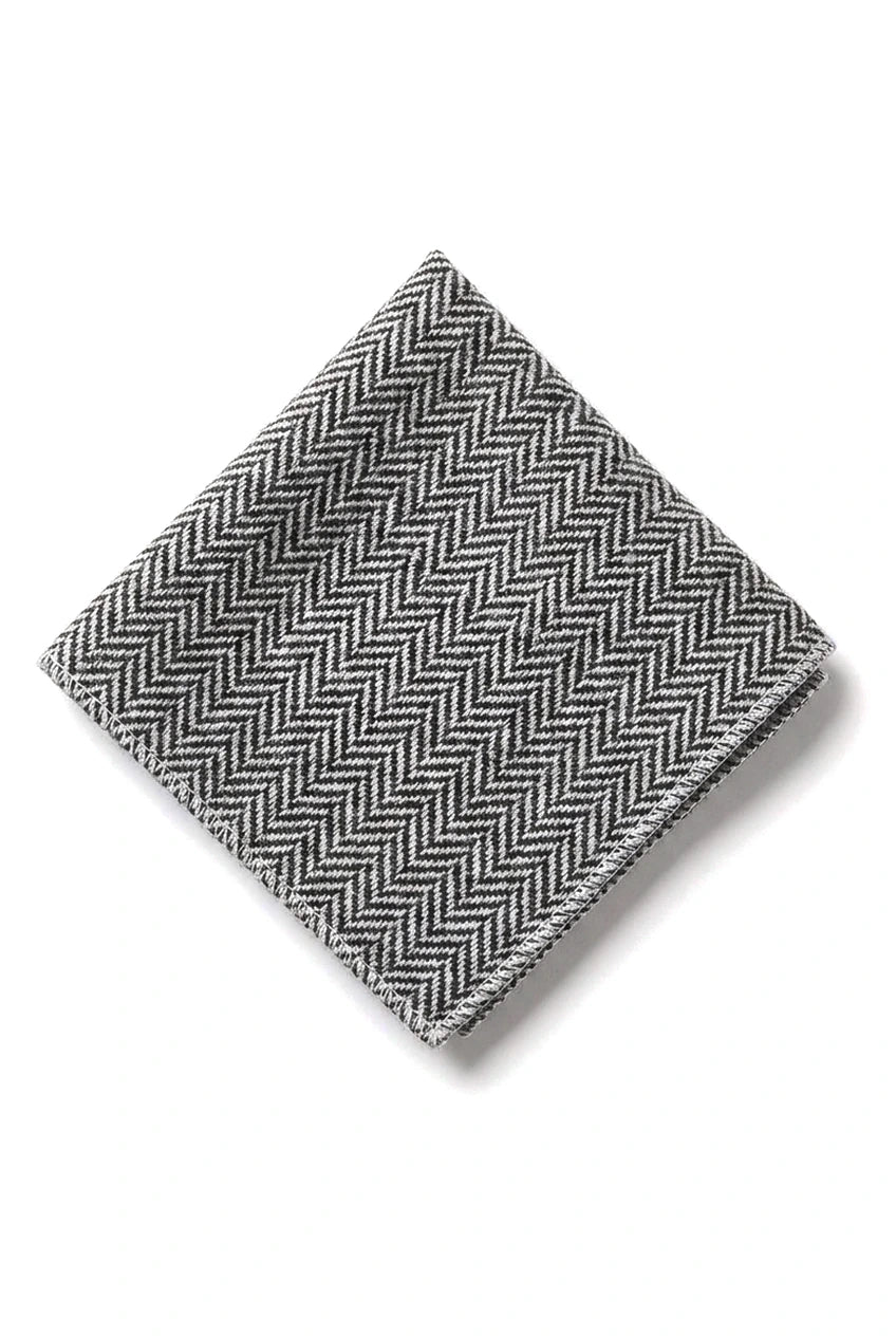 Conjunto de corbata y pañuelo de tweed gris para hombre, estilo clásico británico, de lana con diseño de espiga.