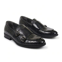 Mocasines de hombre de piel vegana con doble hebilla