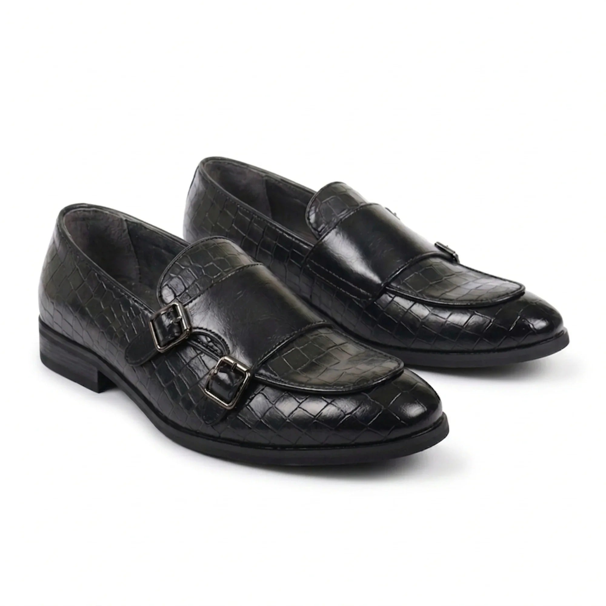 Mocasines de hombre de piel vegana con doble hebilla