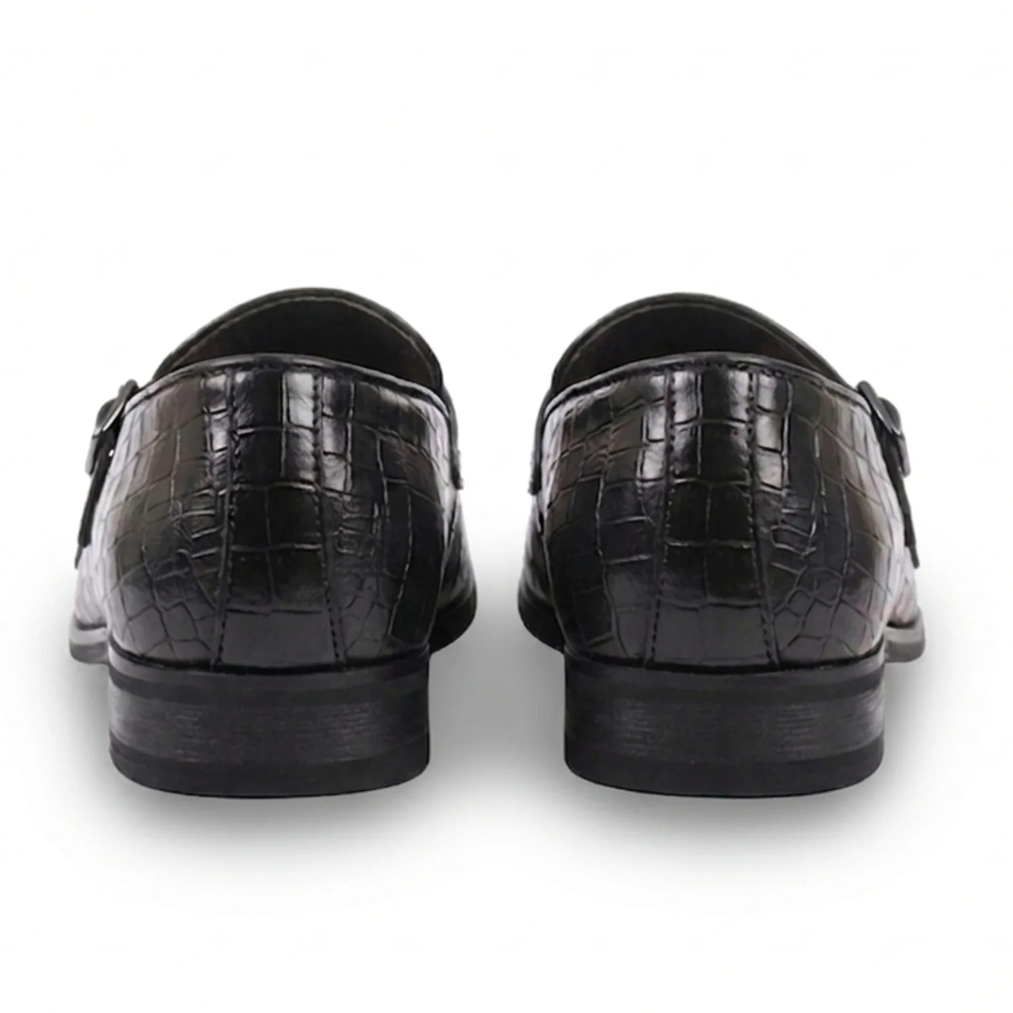 Mocasines de hombre de piel vegana con doble hebilla