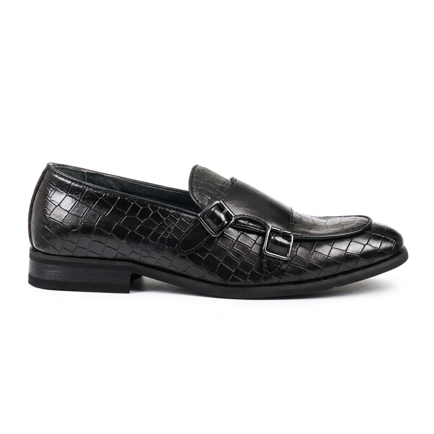 Mocasines de hombre de piel vegana con doble hebilla