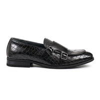 Mocasines de hombre de piel vegana con doble hebilla