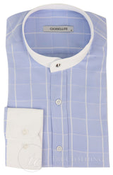 Camisa de hombre con estampado de cuadros vintage y cuello desmontable.