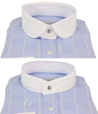 Camisa de hombre con estampado de cuadros vintage y cuello desmontable.