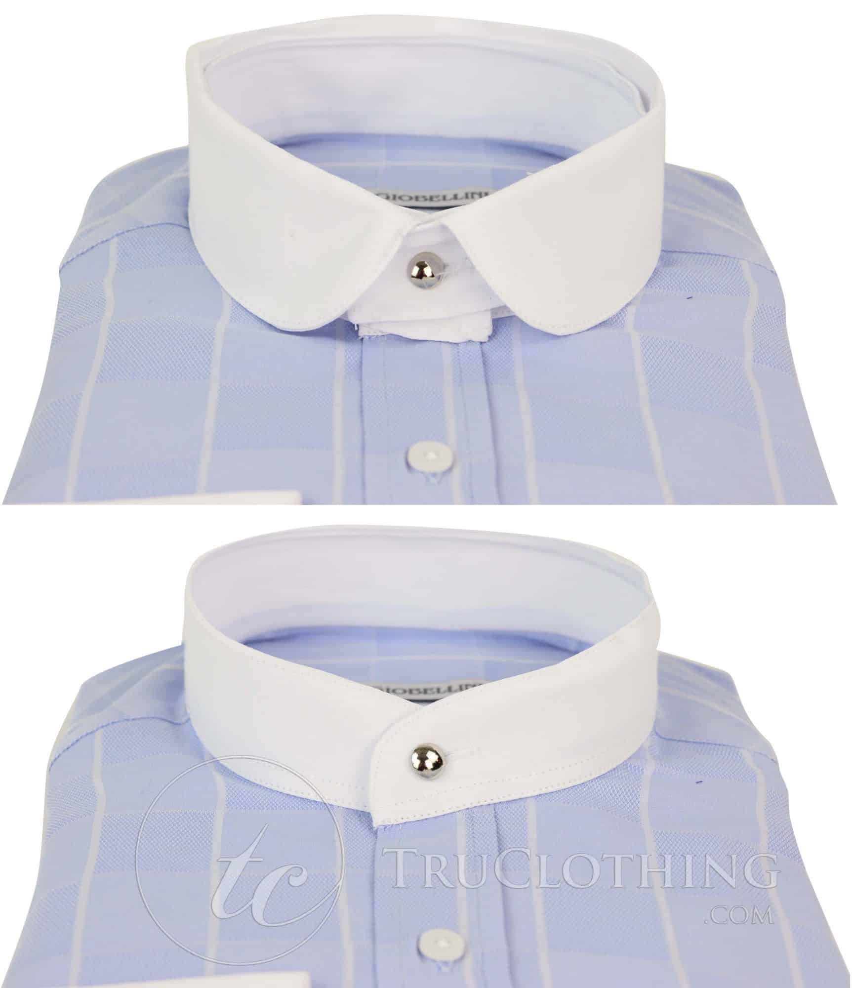 Camisa de hombre con estampado de cuadros vintage y cuello desmontable.