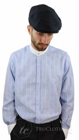 Camisa de hombre con estampado de cuadros vintage y cuello desmontable.