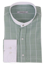 Camisa de hombre con estampado de cuadros vintage y cuello desmontable.
