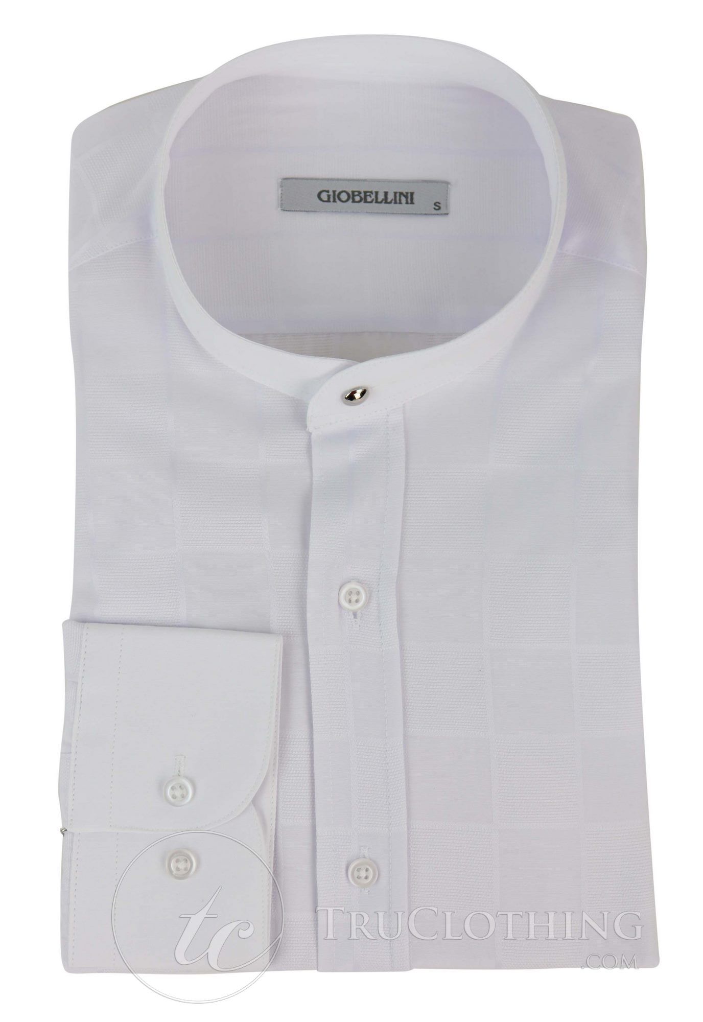 Camisa de hombre con estampado de cuadros vintage y cuello desmontable.
