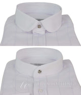 Camisa de hombre con estampado de cuadros vintage y cuello desmontable.