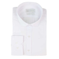 Camisa blanca de cuello club para hombre