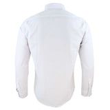 Camisa blanca de cuello club para hombre
