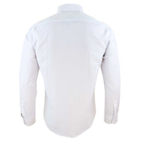 Camisa blanca de cuello club para hombre