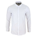 Camisa blanca de cuello club para hombre