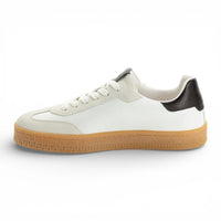 Zapatillas deportivas blancas de cuero con raya negra para hombre
