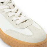 Zapatillas deportivas blancas de cuero con raya negra para hombre