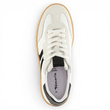 Zapatillas deportivas blancas de cuero con raya negra para hombre