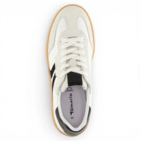 Zapatillas deportivas blancas de cuero con raya negra para hombre