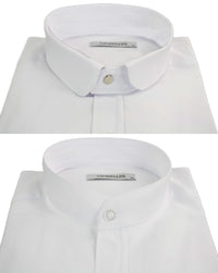 Camisa blanca de hombre con cuello Nehru + cuello desmontable