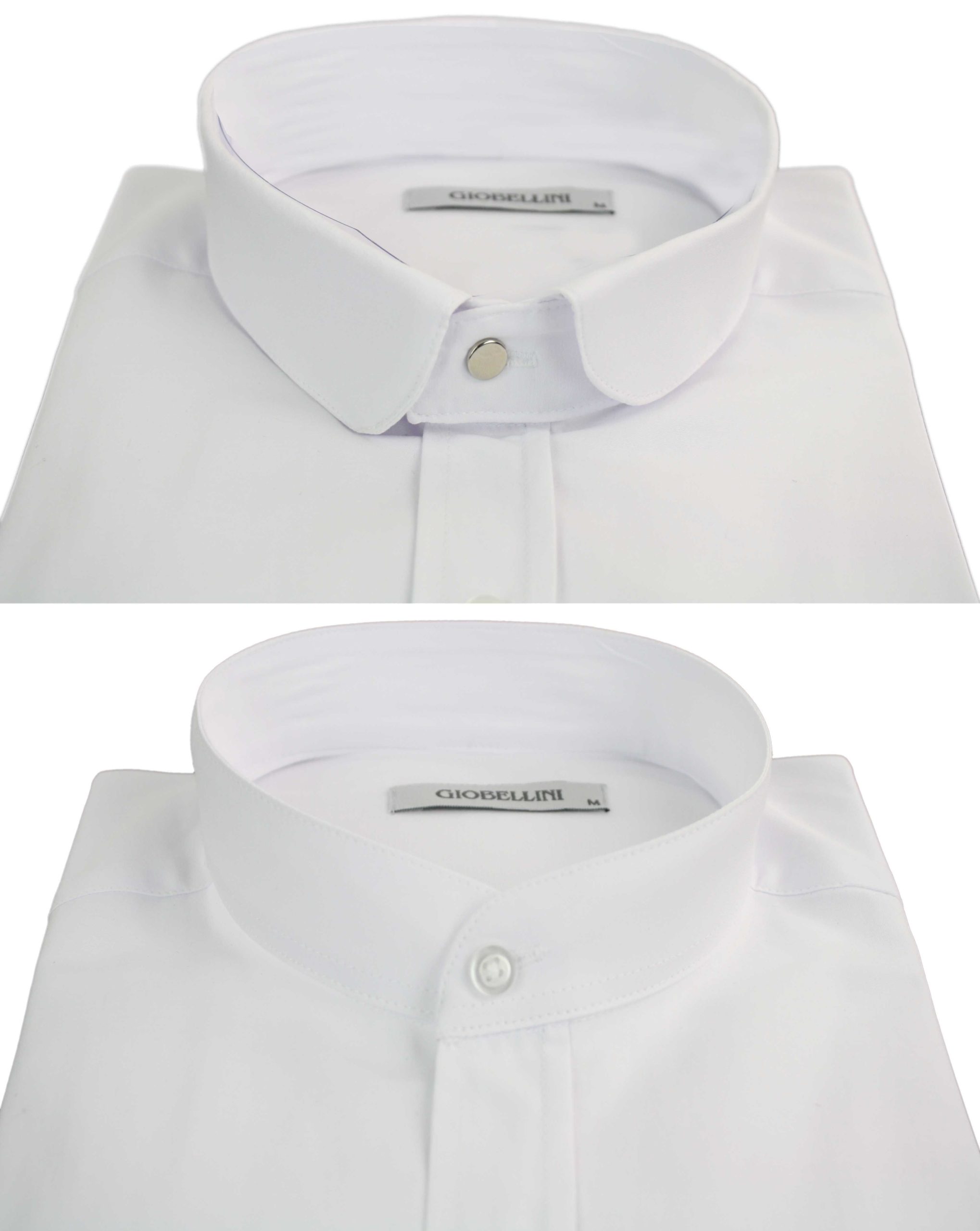 Camisa blanca de hombre con cuello Nehru + cuello desmontable
