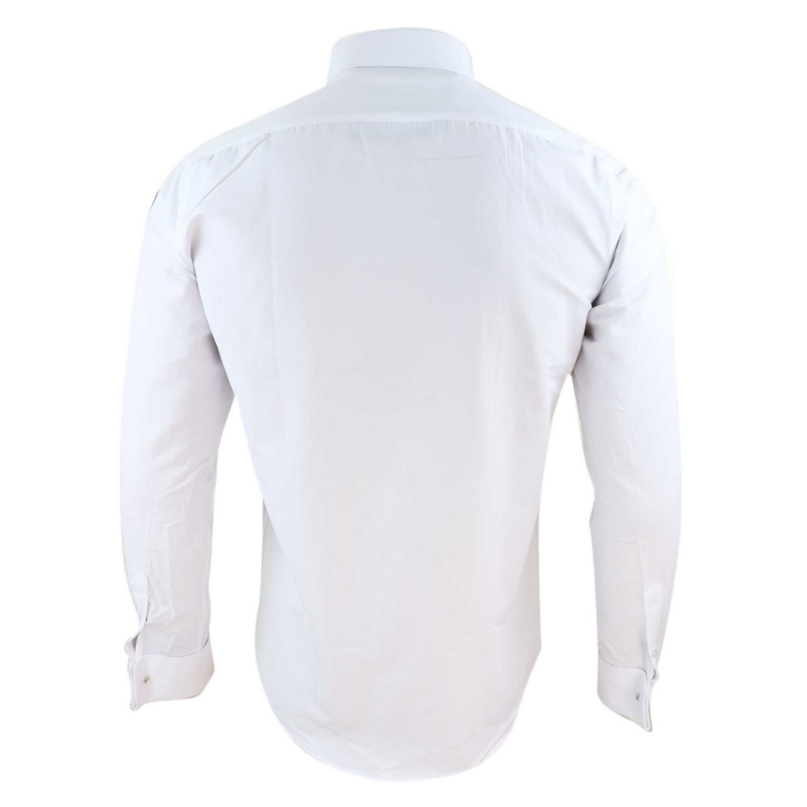 Camisa blanca de hombre con cuello Nehru + cuello desmontable