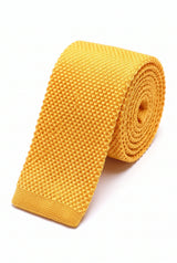 Corbata de punto amarilla para hombre