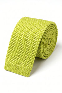 Corbata de punto amarilla para hombre