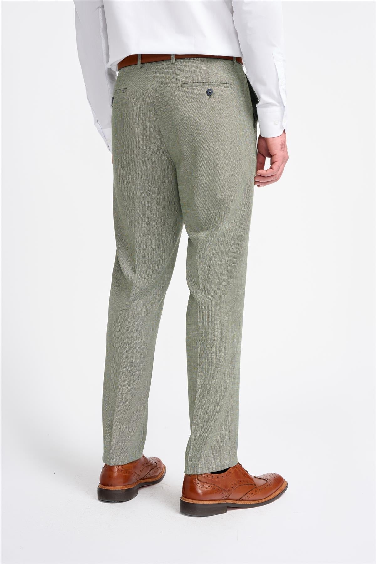 Miami - Pantalones de verano para hombre color verde salvia