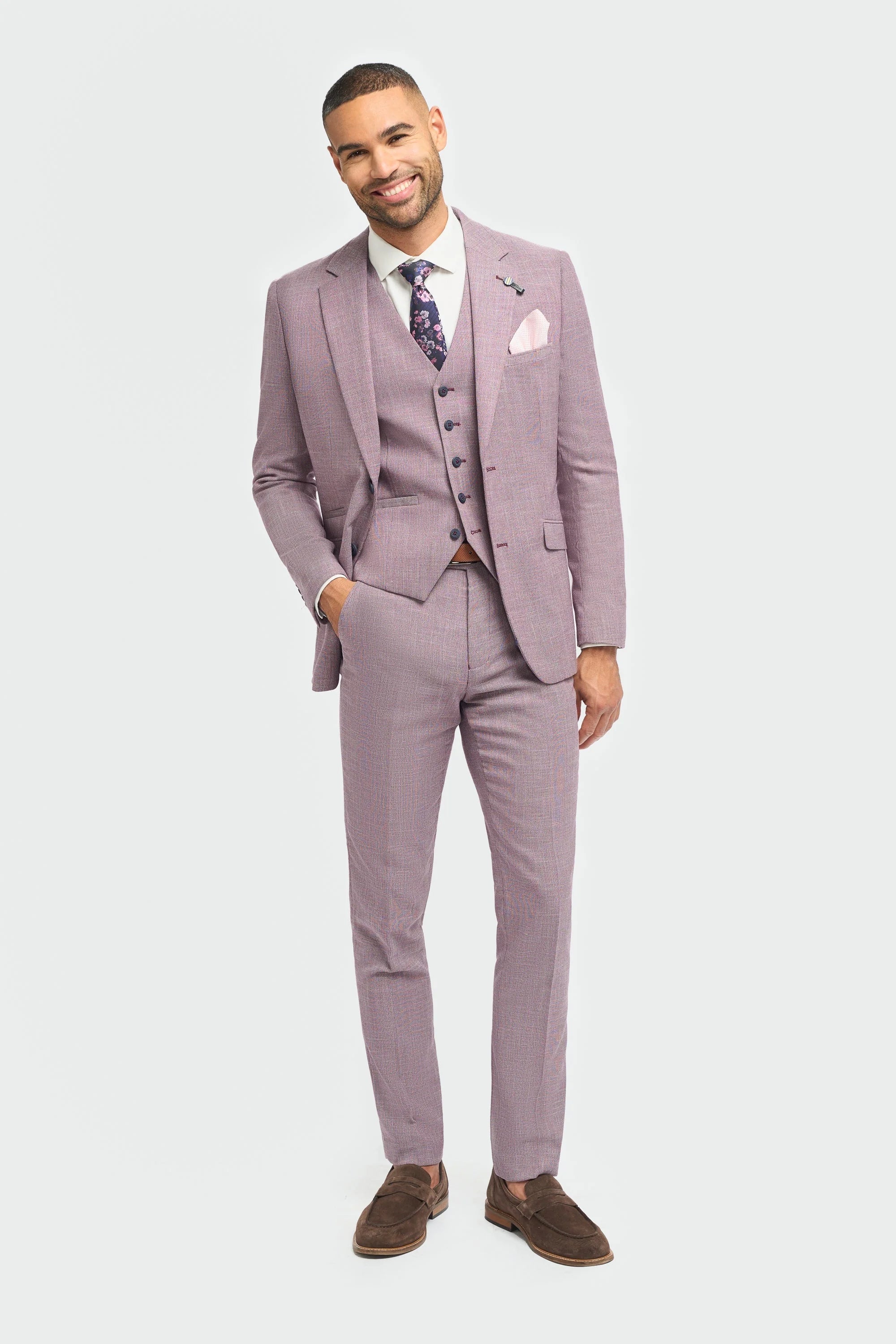Miami - Blazer rosa de corte ajustado para hombre, ideal para el verano.