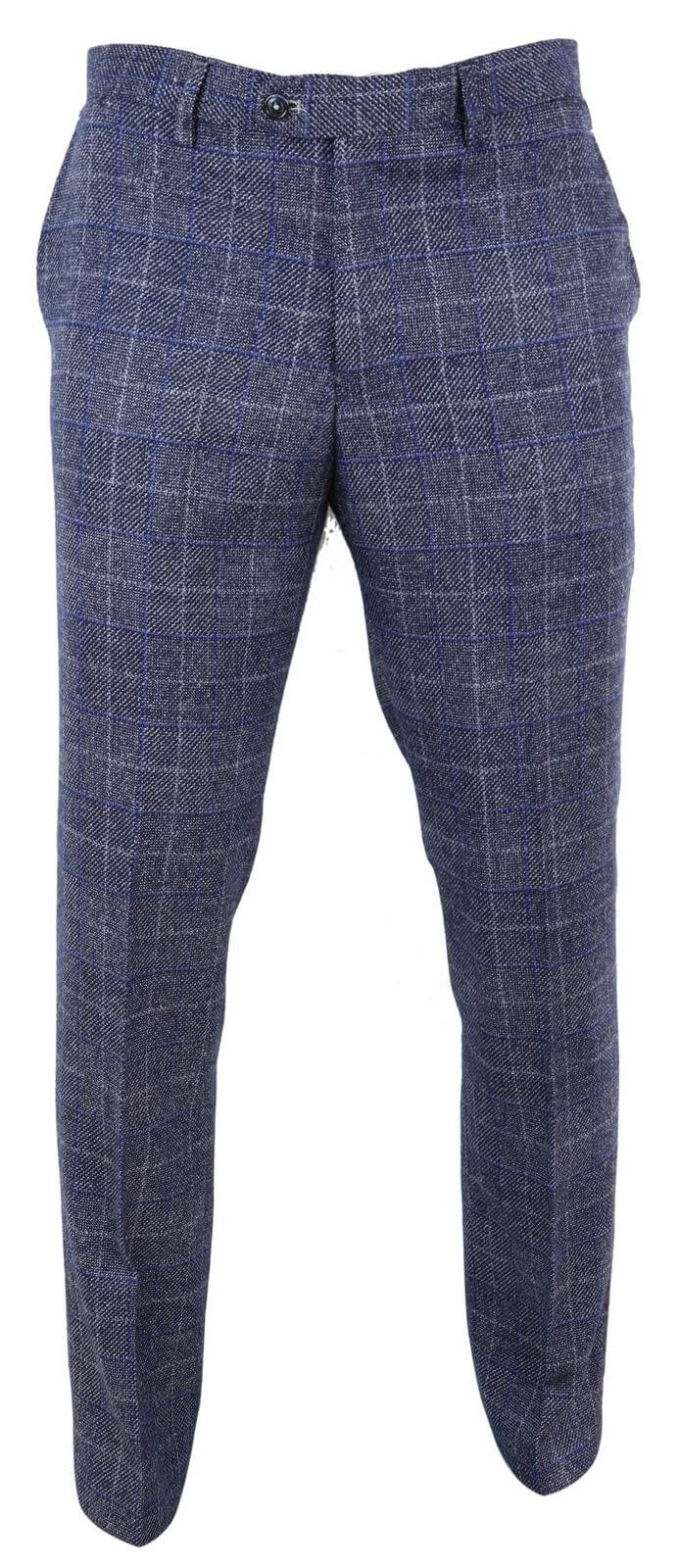 Pantalones de hombre de cuadros azules estilo vintage - Cavani Miles