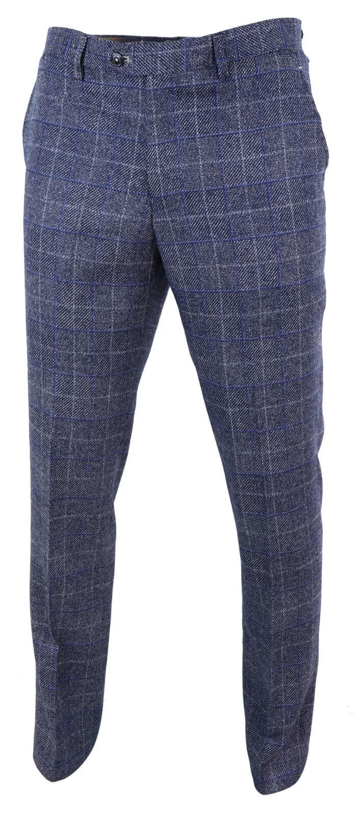 Pantalones de hombre de cuadros azules estilo vintage - Cavani Miles