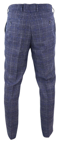 Pantalones de hombre de cuadros azules estilo vintage - Cavani Miles