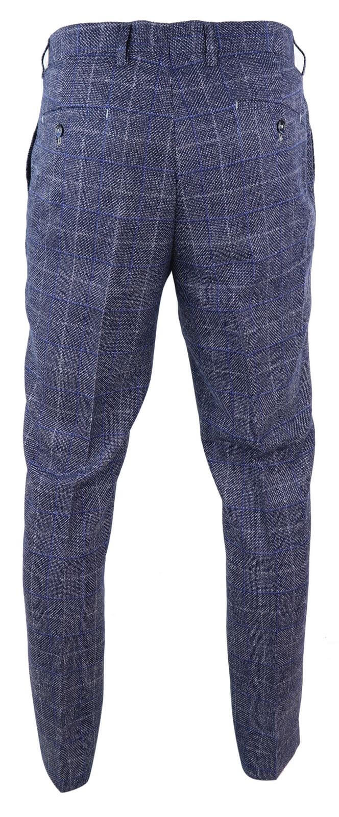 Pantalones de hombre de cuadros azules estilo vintage - Cavani Miles