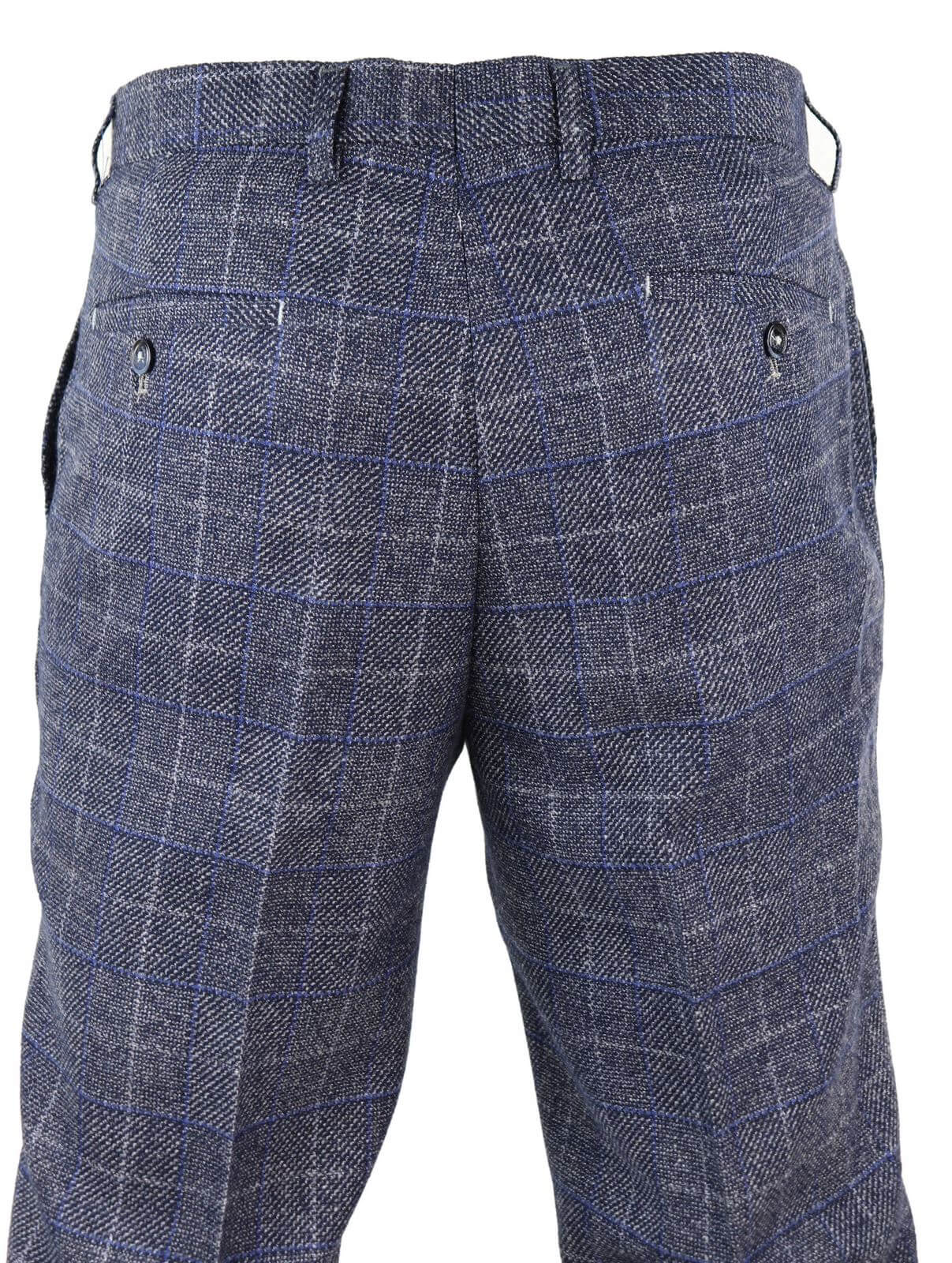 Pantalones de hombre de cuadros azules estilo vintage - Cavani Miles