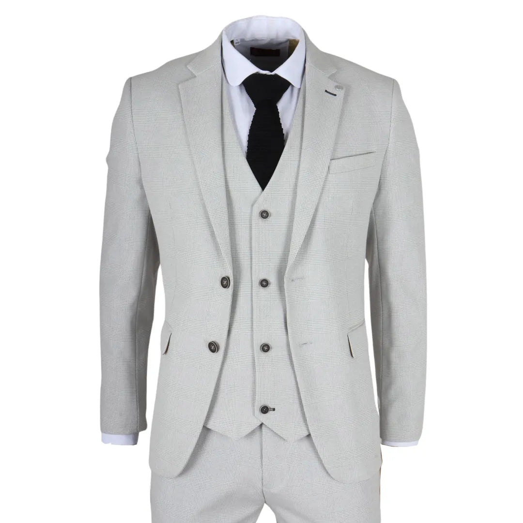 Miller - Blazer de corte entallado para hombre, estampado a cuadros grises