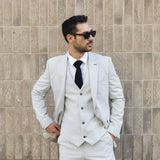 Miller - Blazer de corte entallado para hombre, estampado a cuadros grises