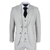 Miller - Traje de tres piezas para hombre, de corte entallado, a cuadros grises