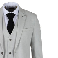 Miller - Traje de tres piezas para hombre, de corte entallado, a cuadros grises