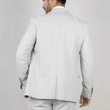 Miller - Traje de tres piezas para hombre, de corte entallado, a cuadros grises