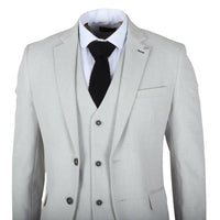 Miller - Traje de tres piezas para hombre, de corte entallado, a cuadros grises