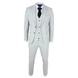 Miller - Traje de tres piezas para hombre, de corte entallado, a cuadros grises