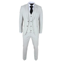 Miller - Traje de tres piezas para hombre, de corte entallado, a cuadros grises