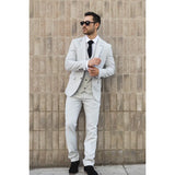 Miller - Traje de tres piezas para hombre, de corte entallado, a cuadros grises