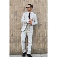 Miller - Traje de tres piezas para hombre, de corte entallado, a cuadros grises