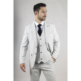 Miller - Traje de tres piezas para hombre, de corte entallado, a cuadros grises