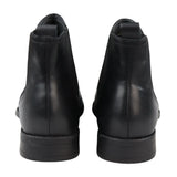 Botas Chelsea negras sin cordones para hombre, de piel auténtica, estilo casual elegante.