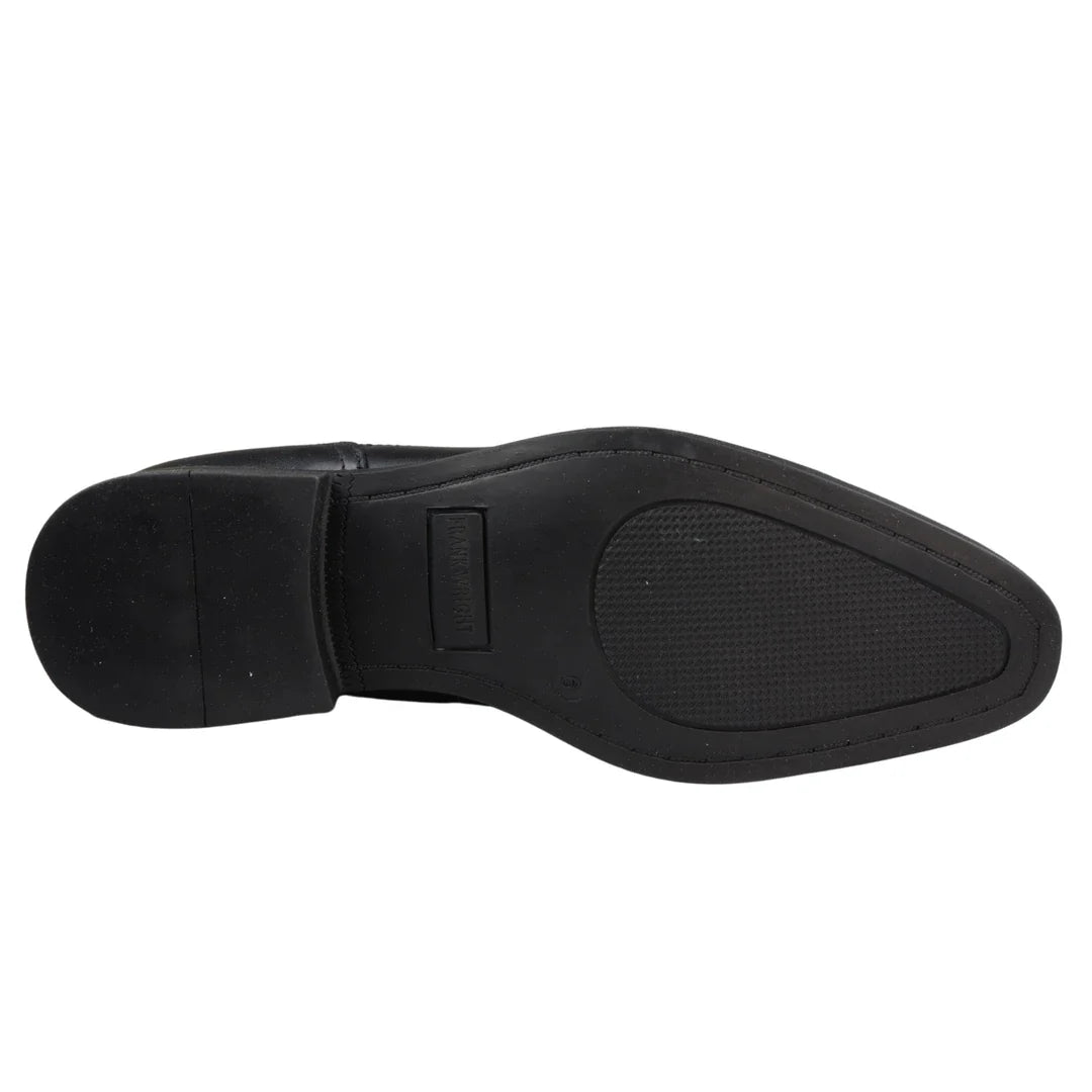 Botas Chelsea negras sin cordones para hombre, de piel auténtica, estilo casual elegante.