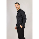 Camisa Oxford negra de hombre con doble puño