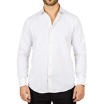 Camisa Oxford de hombre color crema con doble puño