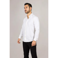Camisa Oxford de hombre color crema con doble puño