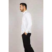 Camisa Oxford de hombre color crema con doble puño